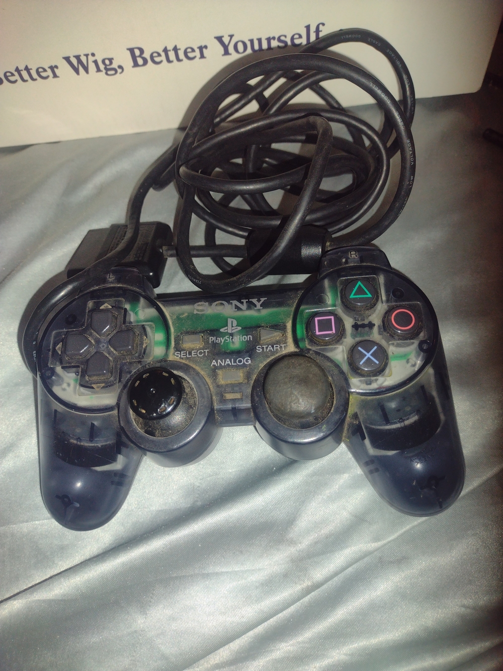 Sony Black Transparent Wired PlayStation Controller with Colored Buttons
